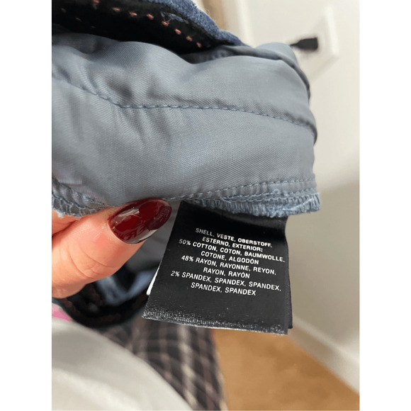 Anthropologie The Essential Slim Velvet Blue Cropped Pants SZ 4 - Picture 11 of 11